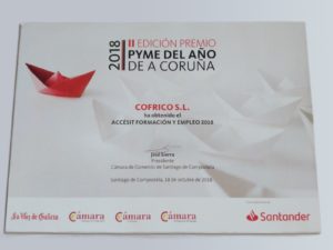 Premio PYME Empleo 2018 Accesit Formacion y Empleo