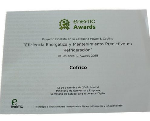 Premio enerTIC awards 2018 cofrico power cooling